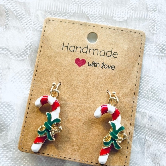 NWT Lot of 2 Festive Drop Earrings – Candy Cane & Christmas Tree Holiday Set - Picture 9 of 14
